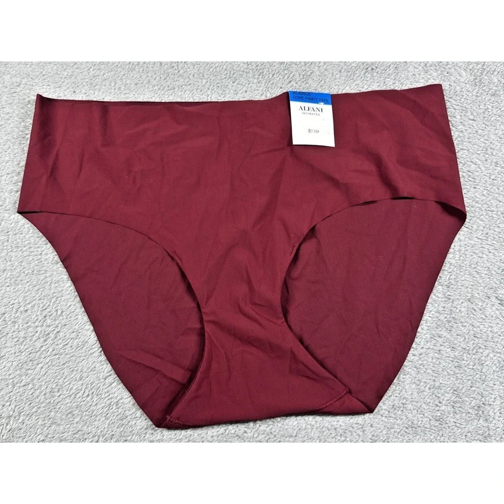 Alfani‎ Intimates Everyday Invisible Laser-Cut Bikini Underwear Garnet XL NWT